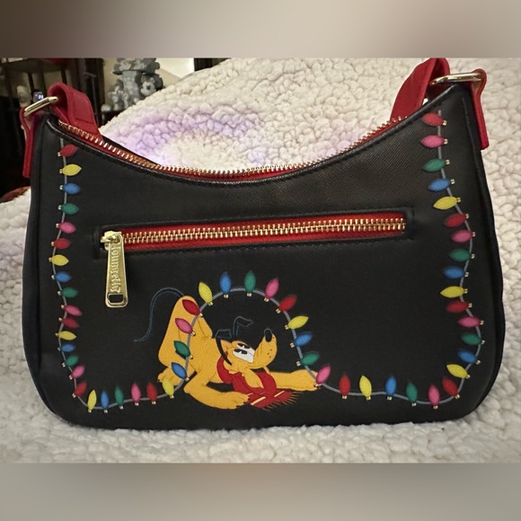 Loungefly Mickey Mouse & Friends Holiday Lights Crossbody & Wallet - LIGHTS UP! - Picture 6 of 11